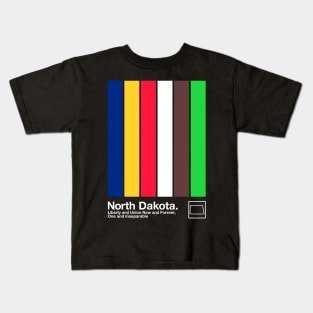 North Dakota State Flag // Original Minimalist Artwork Poster Design Kids T-Shirt